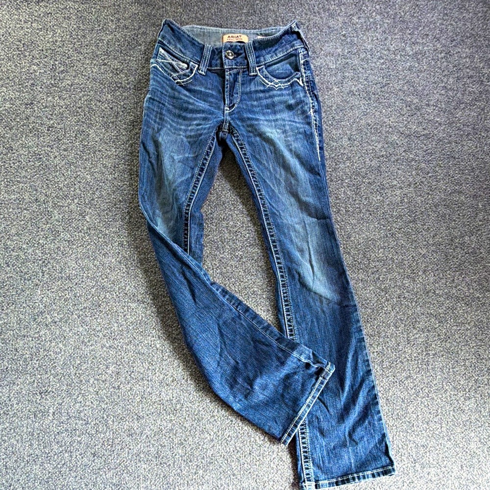 Ariat Denim Teen Girl Mid Rise Bootcut Jeans Western Cowgirl Embroidered